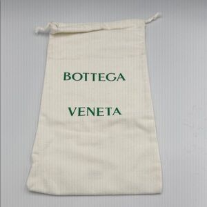 Bottega Veneta Cream Dust Bag with Green Logo